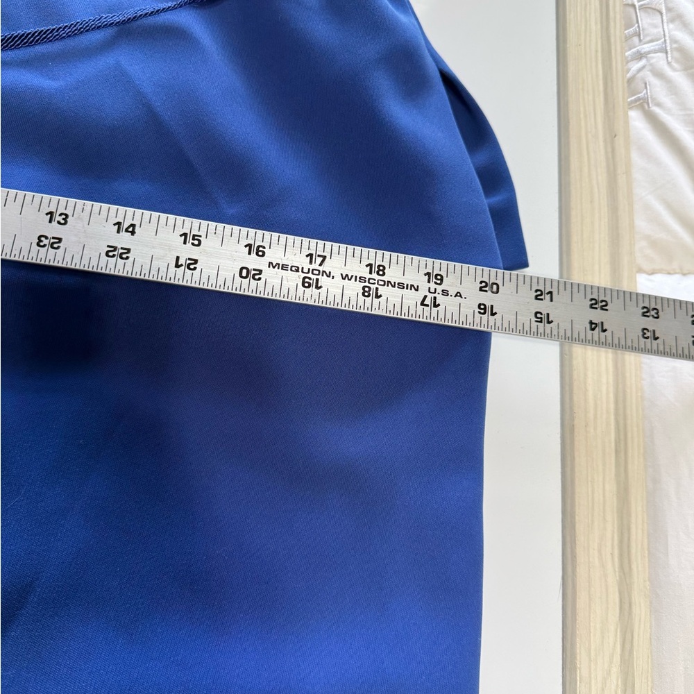 Kasper Cobalt Blue Peplum Button-Front Midi Dress – Belted – Size 8 - Picture 9 of 11